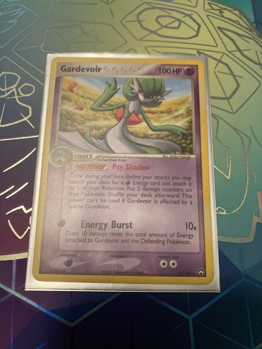 Pokemon Gardevoir Trading Card – Purple and Green Artwork